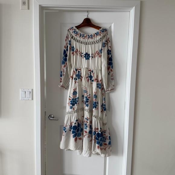 Farm Rio Sand Renata Floral Drawstring Cut-Out Maxi Dress - Picture 6 of 8